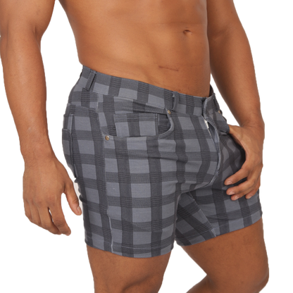 Social Blue Square Short vista frontal de Gigo Underwear