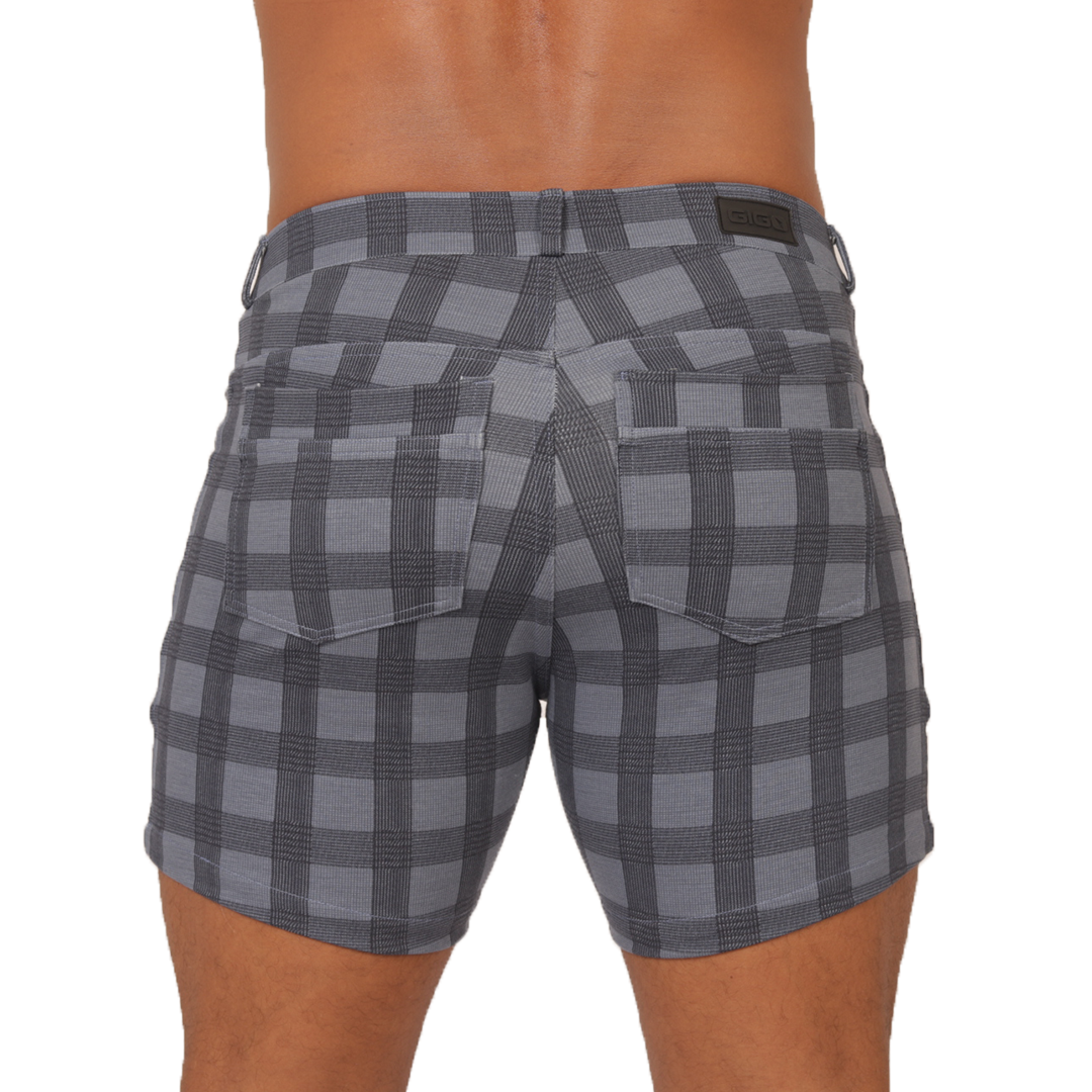 Social Blue Square Short vista posterior de Gigo Underwear