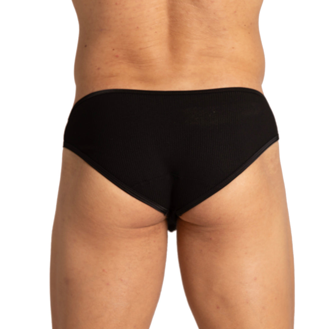 Soft Black Brief vista posterior de Gigo Underwear