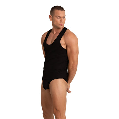Soft Black Tank vista posterior de Gigo Underwear