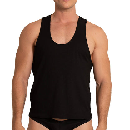 Soft Black Tank vista frontal de Gigo Underwear