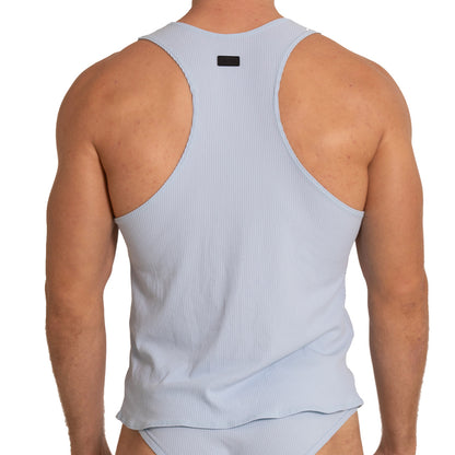 Soft Blue Tank vista posterior de Gigo Underwear