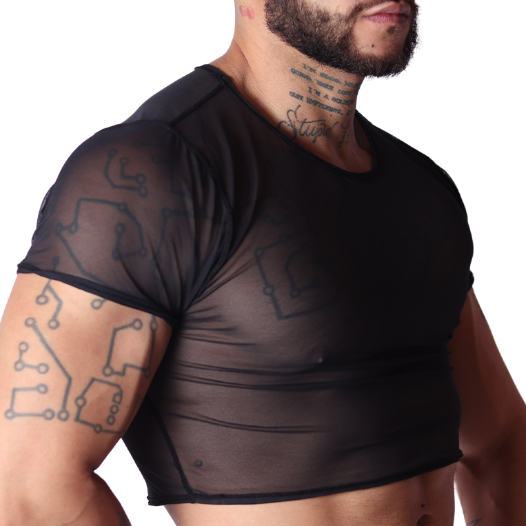 Spectrum Black Crop Top vista frontal de Gigo Underwear