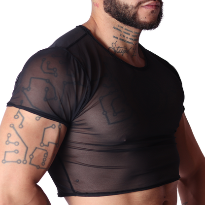 Spectrum Black Crop Top vista frontal de Gigo Underwear