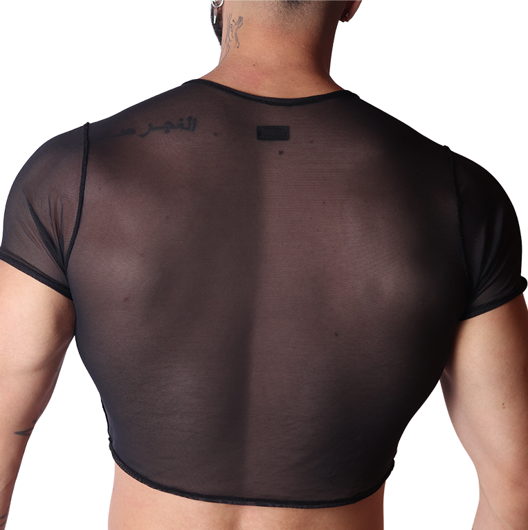 Spectrum Black Crop Top vista posterior de Gigo Underwear