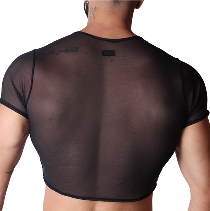 Spectrum Black Crop Top vista posterior de Gigo Underwear