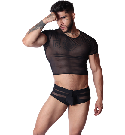 Spectrum Black Crop Top en modelo de Gigo Underwear