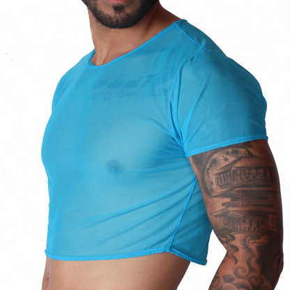 Spectrum Blue Crop Top vista frontal de Gigo Underwear