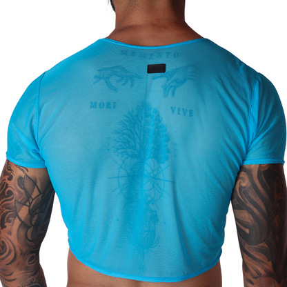 Spectrum Blue Crop Top vista posterior de Gigo Underwear
