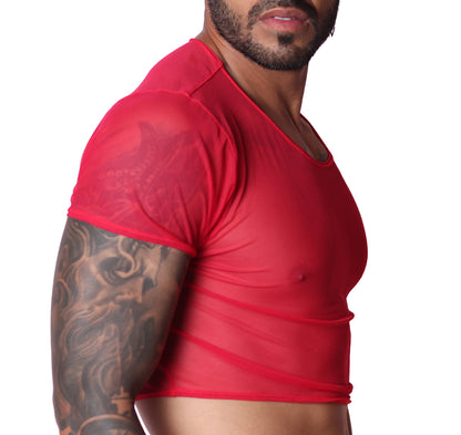 Spectrum Red Crop Top vista frontal de Gigo Underwear