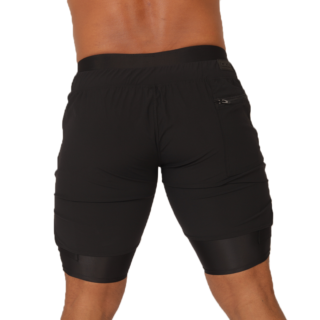 Sporty Black Short vista posterior de Gigo Underwear