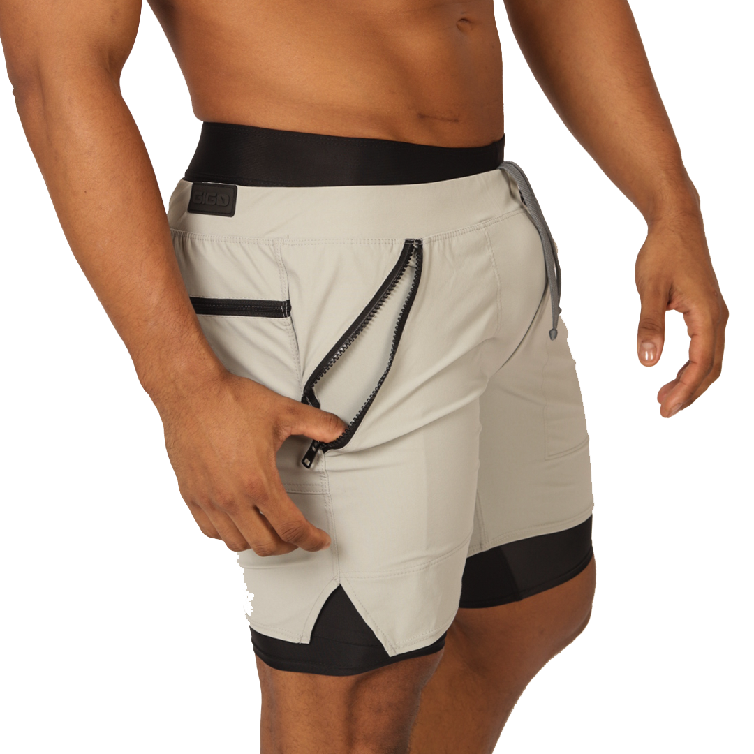 Sporty Gray Short vista frontal de Gigo Underwear