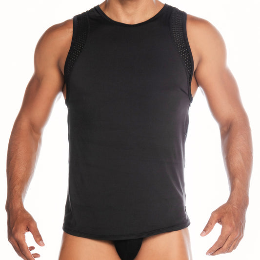 STRECH BLACK TANK - Gigo Underwear Colombia
