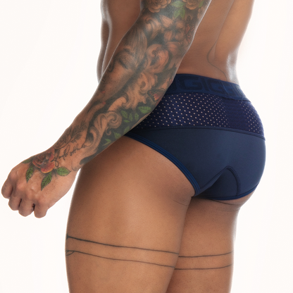 Strech Blue Brief vista frontal de Gigo Underwear