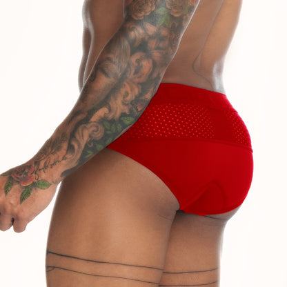 Strech Red Brief vista frontal de Gigo Underwear