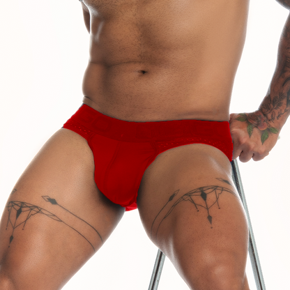 Strech Red Brief vista posterior de Gigo Underwear