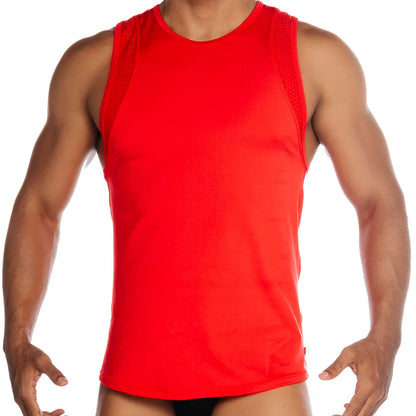 Strech Red Tank vista frontal de Gigo Underwear
