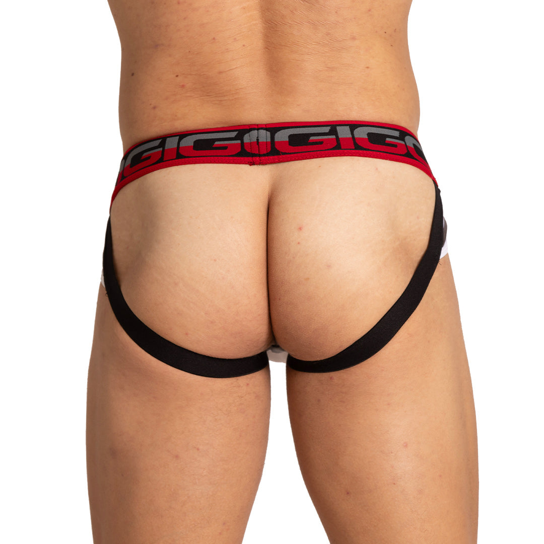 Style White Brief Jock vista posterior de Gigo Underwear