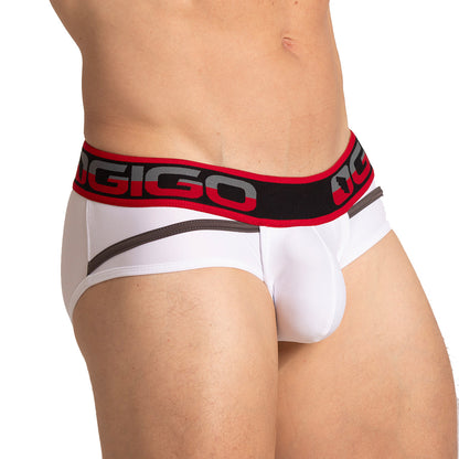 Style White Brief vista frontal de Gigo Underwear