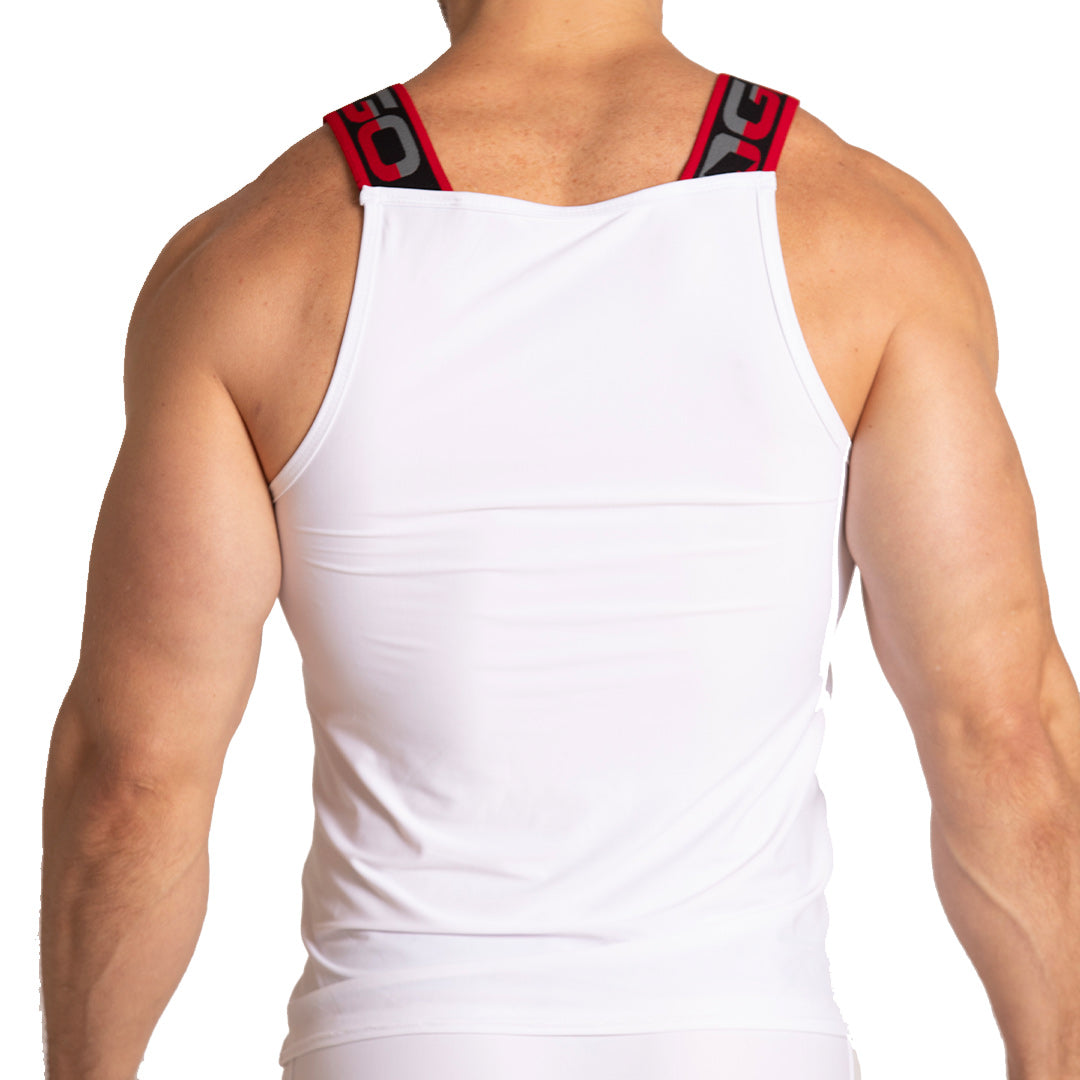 Style White Tank vista frontal de Gigo Underwear