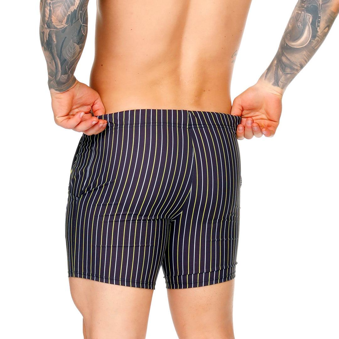 SULTAN BLACK BEACHWEAR - Pantalones cortos de baño estampados para hombres