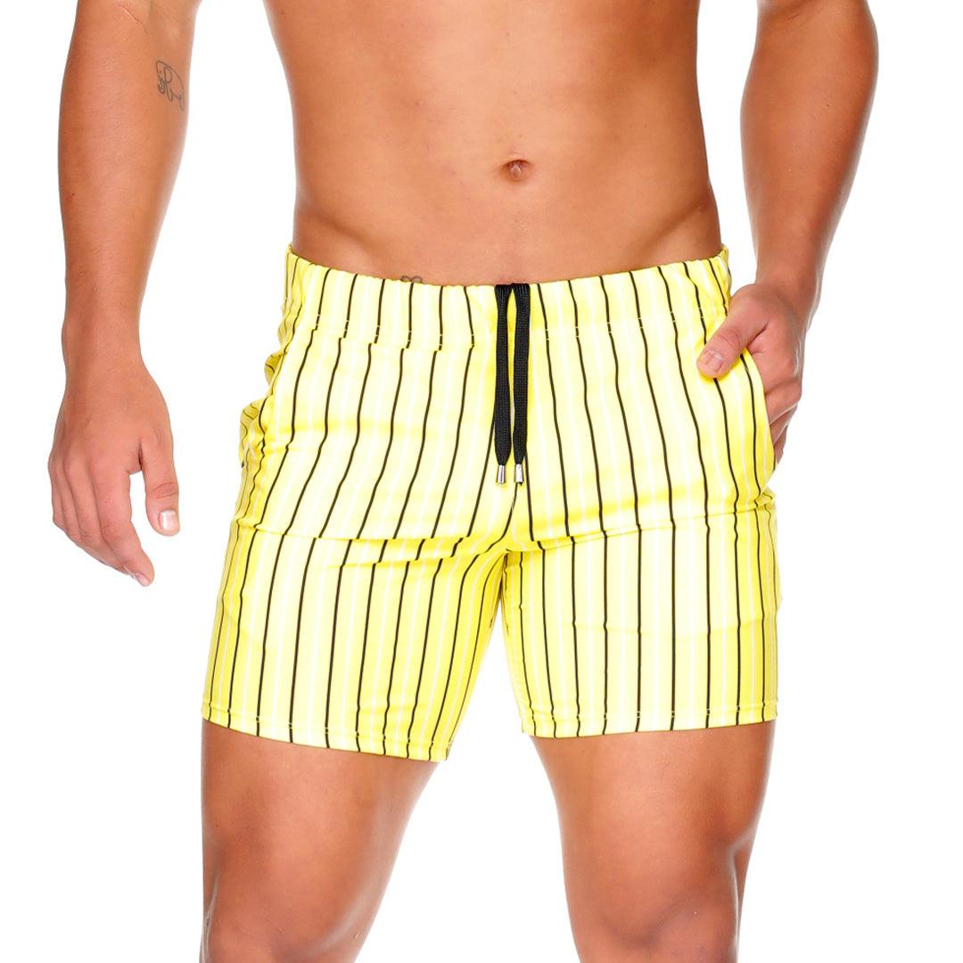 SULTAN YELLOW BEACHWEAR - Pantalones cortos de baño estampados para hombres
