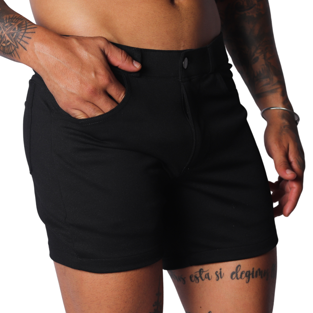 Sunday Black Short vista frontal de Gigo Underwear