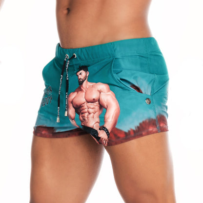 Super Daddy Blue Beachwear vista frontal de Gigo Underwear