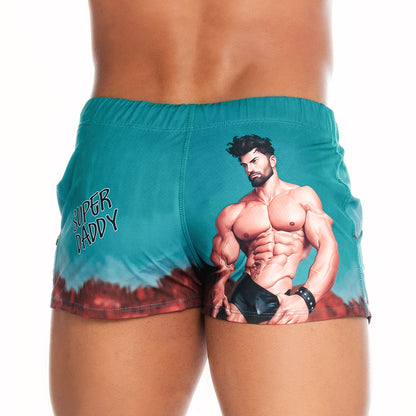 Super Daddy Blue Beachwear vista posterior de Gigo Underwear
