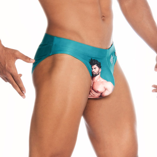 SUPER DADDY BLUE SWIM BRIEF - Gigo Underwear Colombia