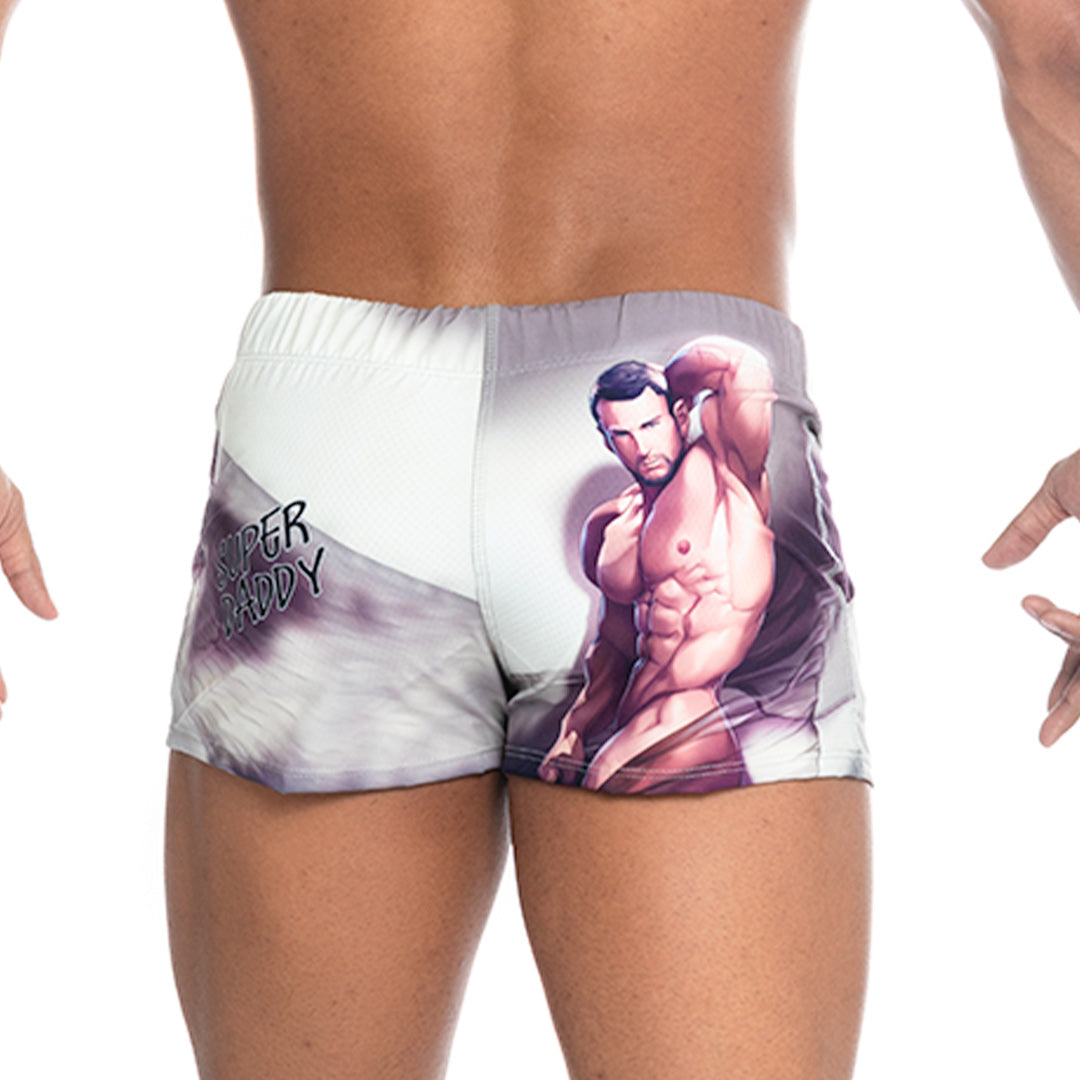 Super Daddy Brown Beachwear vista posterior de Gigo Underwear