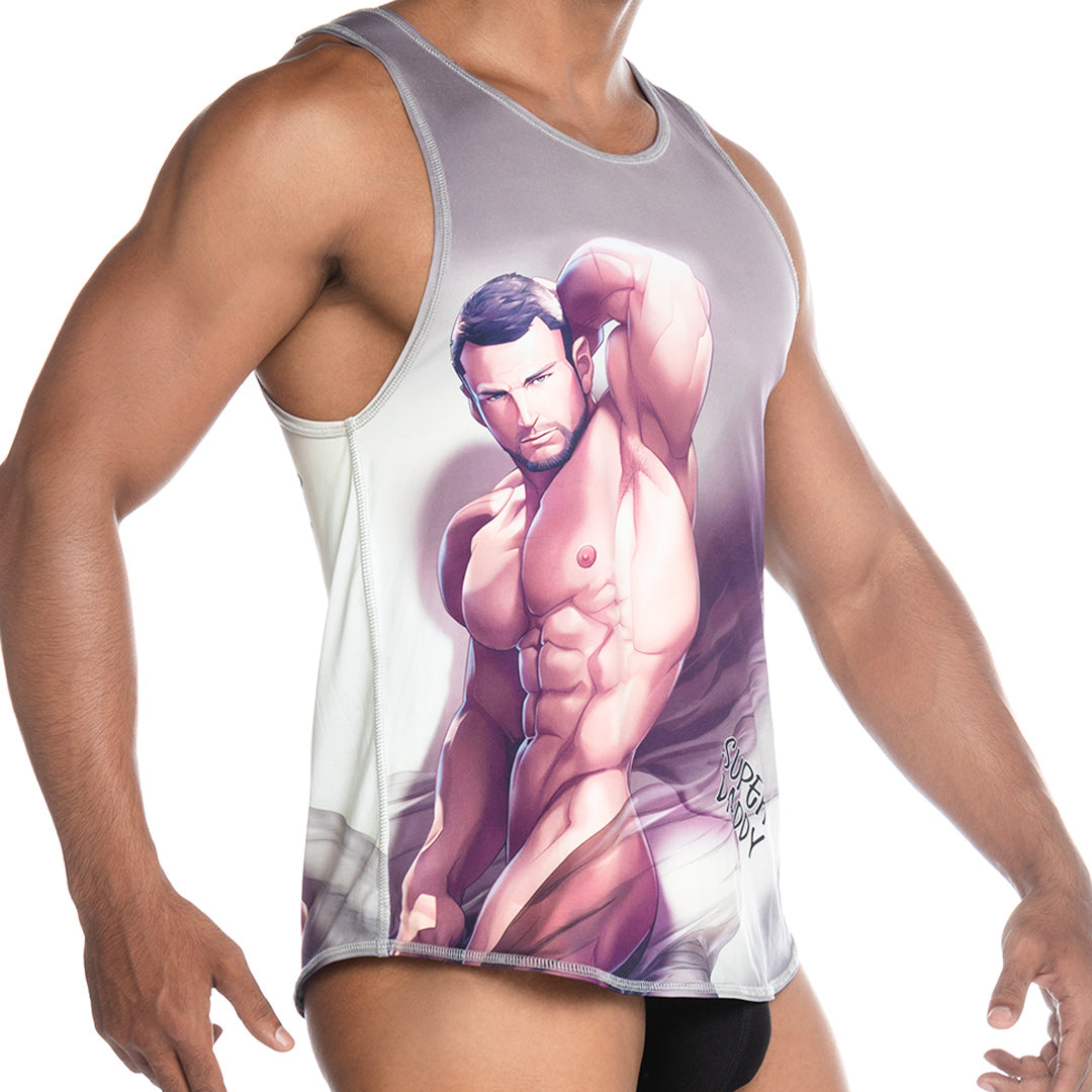 Super Daddy Brown Tank vista frontal de Gigo Underwear