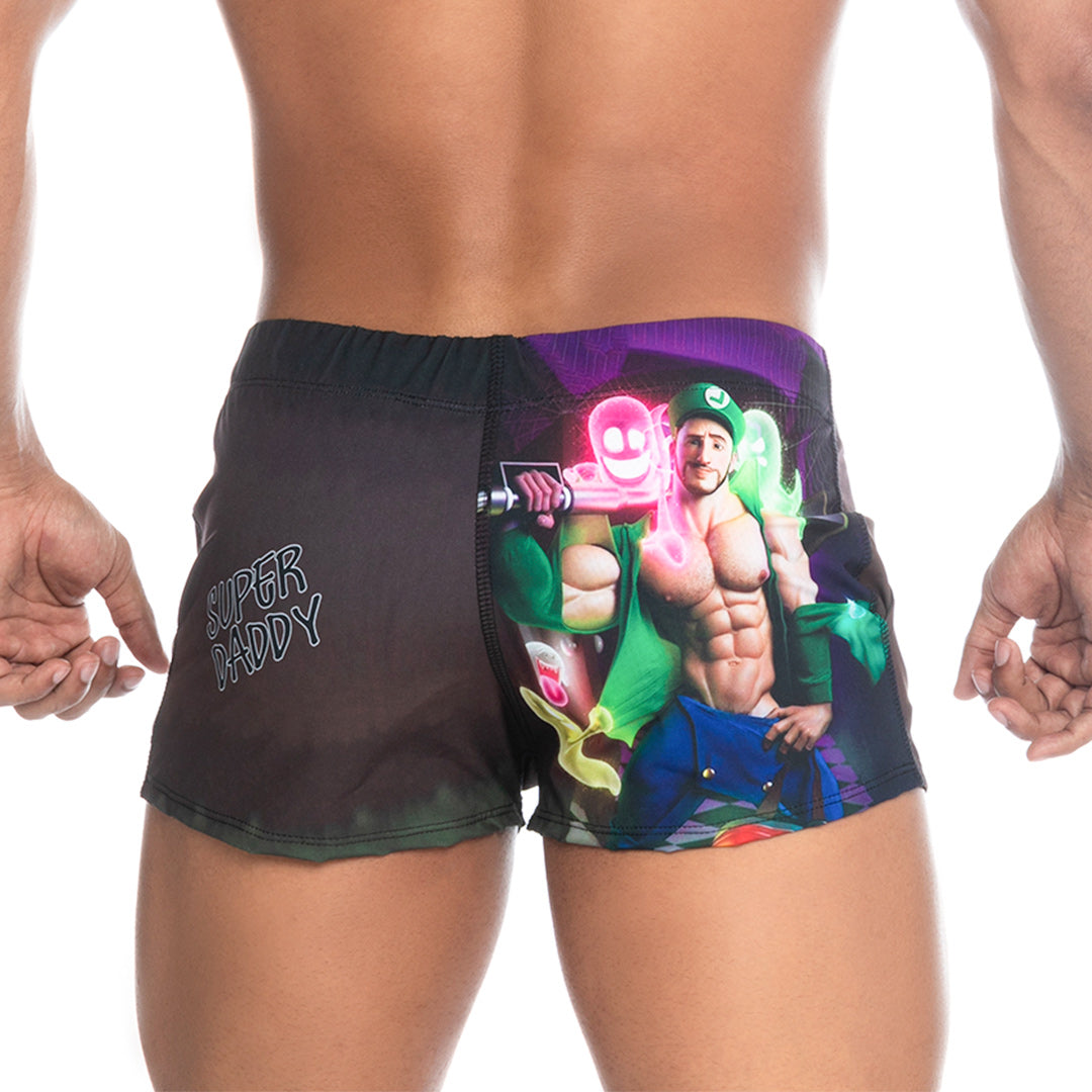 Super Daddy Purple Beachwear vista posterior de Gigo Underwear