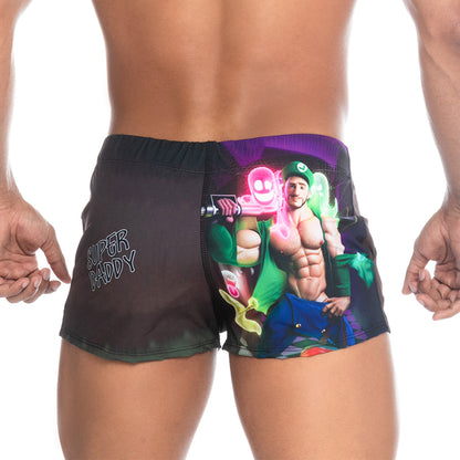 Super Daddy Purple Beachwear vista posterior de Gigo Underwear