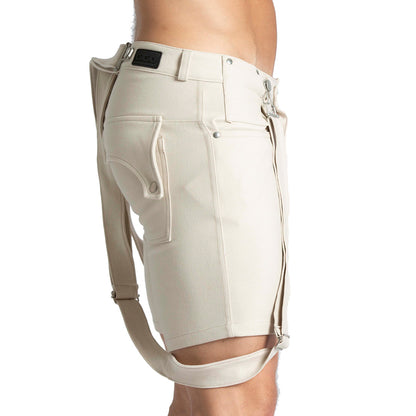 Suspenders Beige Short vista posterior de Gigo Underwear