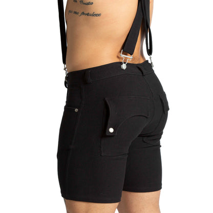 Suspenders Black Short vista frontal de Gigo Underwear