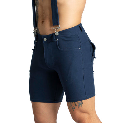 Suspenders Blue Short vista frontal de Gigo Underwear