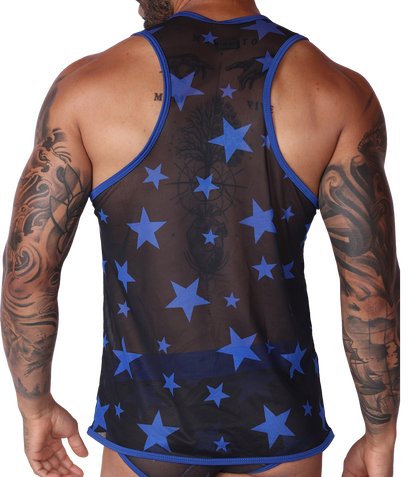 Star Blue Tank vista posterior de Gigo Underwear
