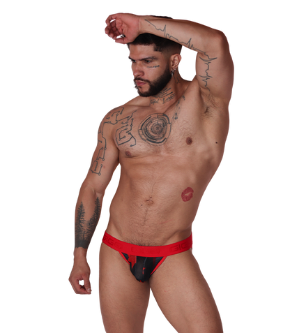 Star Red Jockstrap en modelo de Gigo Underwear