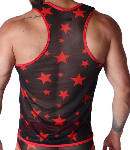 Star Red Tank vista posterior de Gigo Underwear