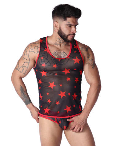 Star Red Tank en modelo de Gigo Underwear