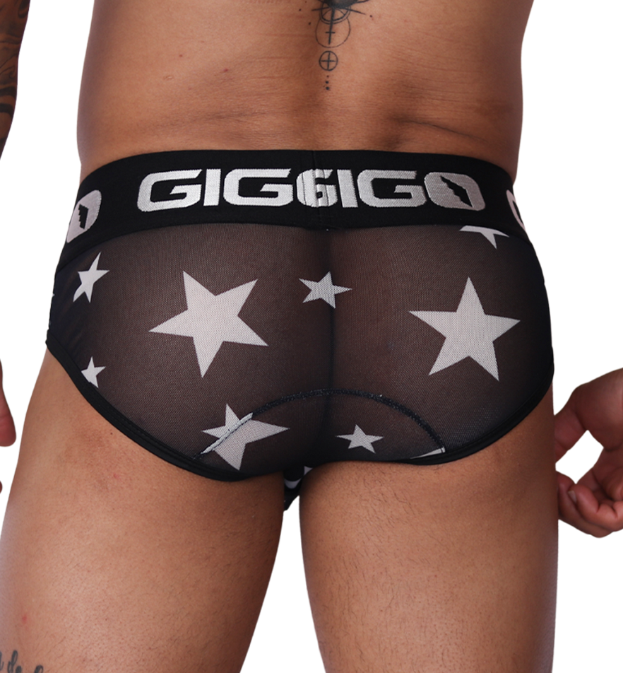 Star White Brief vista posterior de Gigo Underwear