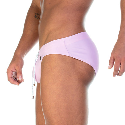 Traditional Pink Swim Brief vista posterior de Gigo Underwear