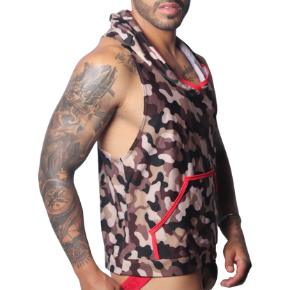 Trend Red Hoody Tshirt vista frontal de Gigo Underwear