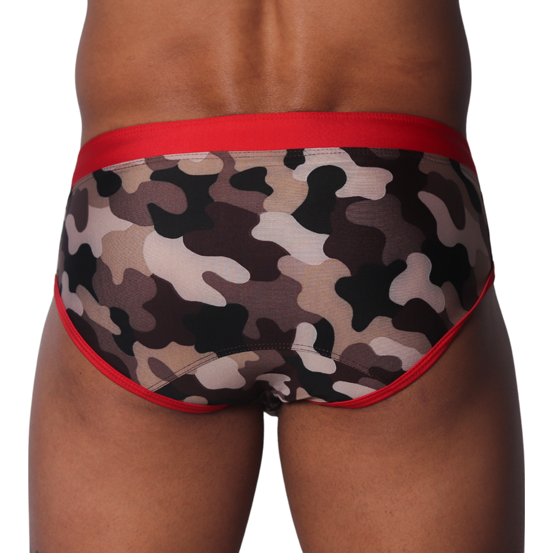 Trend Red Swim Brief vista posterior de Gigo Underwear