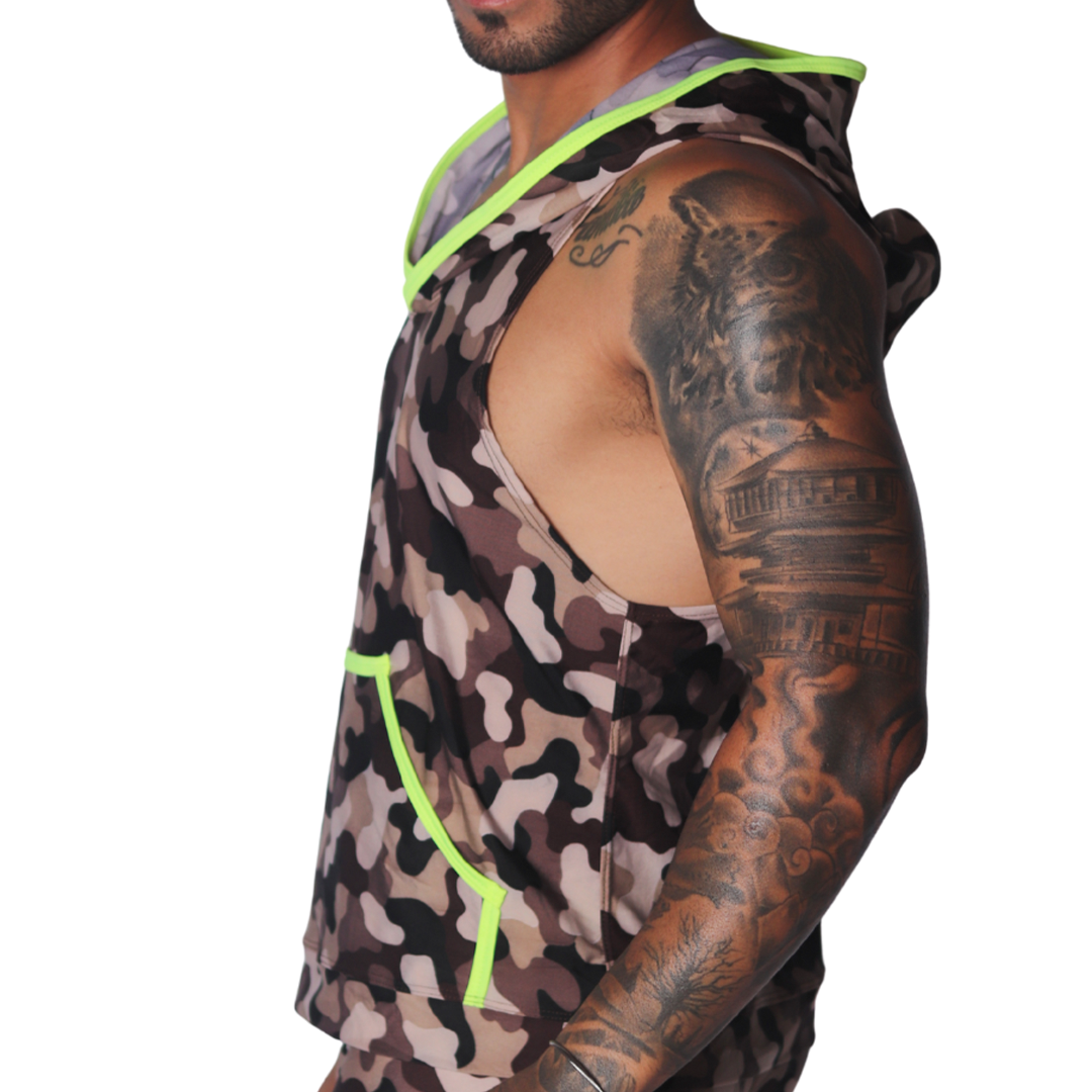 Trend Yellow Hoody Tshirt vista frontal de Gigo Underwear