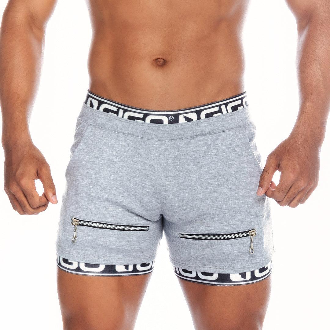TROPIXX GRAY SHORT - Pantaloneta corta gris jaspeado para hombres