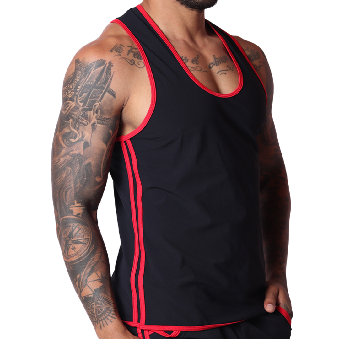 Typer Black Tank vista frontal de Gigo Underwear