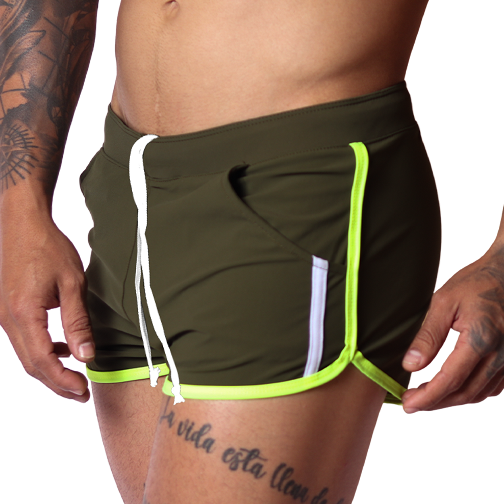 Typerhot Green Shorts vista frontal de Gigo Underwear