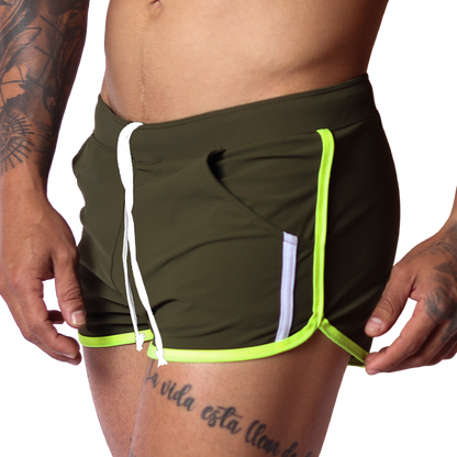 Typerhot Green Shorts vista frontal de Gigo Underwear